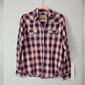 NWOT Cedar Rose Western Plaid Pearl Snap Shirt – Women’s Long Sleeve Boho Top